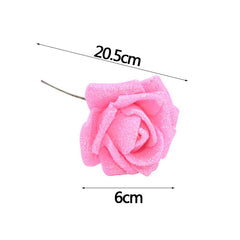 5/10/20pcs 6cm Gold Silver Rose Flower Glitter Foam Flower Artificial Rose Bouquet Wreath Decorative Xmas Wedding DIY Supplies
