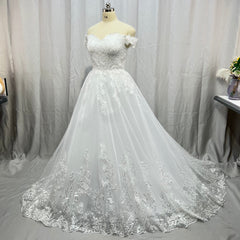 2022 MYYBLE Real Photo Off the Shoulder Bridal Gown Vestido De Noiva Luxury Lace Applique Sweetheart Plus Size Wedding Dress