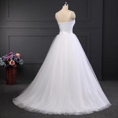 Spaghetti Strap Beach Wedding Tulle Dress