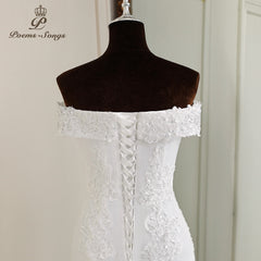 Elegant Boat Neck Mermaid Wedding Dress