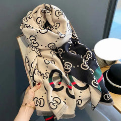 Fashion Double Sides Letters Good Acrylic Cashmere Scarf Shawl Winter Neckerchief Women Summer Travel Cape Wraps Long