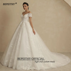 Timeless Boho off shoulder wedding dress