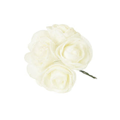 36/72pcs 3.5cm Foam Roses Glitter Artificial Flowers for DIY Bouquet Bridal Wedding Home Decoration Scrapbook Wreath Fake Flower