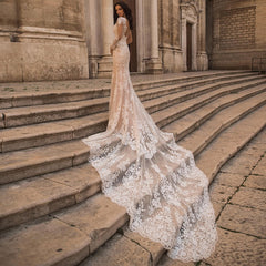 Long Sleeve Lace Mermaid Wedding Dress