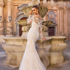 Sweetheart Appliques Detachable Train - 2 IN 1 Wedding Gown