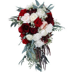 Burgundy Waterfall Artifical Rose Floweres Wedding Bouquets busque de flores de casamento