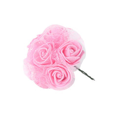 36/72pcs 3.5cm Foam Roses Glitter Artificial Flowers for DIY Bouquet Bridal Wedding Home Decoration Scrapbook Wreath Fake Flower