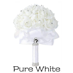 Bridal Bridesmaid Wedding Bouquet 12 Colors Roses Artificial Holding Flowers Mariage Bouquet Wedding Accessories Bridal bouquet