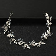 Vintage Gold Silver Color Headbands Hair Ornaments Leaf Rhinestone Flower Hairbands For Women Headpiece Wedding Hair Accessories