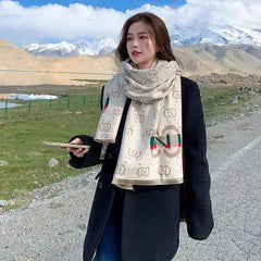 Fashion Double Sides Letters Good Acrylic Cashmere Scarf Shawl Winter Neckerchief Women Summer Travel Cape Wraps Long