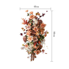 Vintage Orange Artificial Flower Row Wedding Arch Decoration Outdoor/Indoor Door Arrangement Party Props Wall Flowers