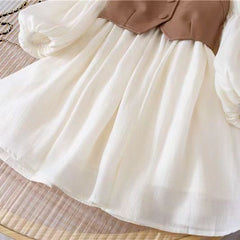 Chiffon Long Sleeve 2 piece Kids Dress