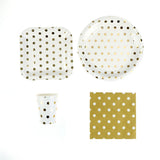 1 Set New Gold Blocking Disposable Tableware Set