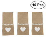 10Pcs Burlap Cutlery Holders