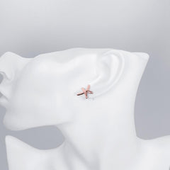 18K Rose Gold Plated Starfish Studded Earrings