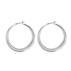 18K White Gold Plated Large Hoop Earrings