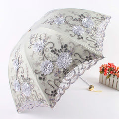 1PC Lace Double Layer Plastic anti-UV Sun Parasol