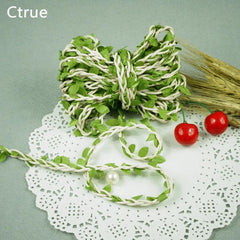 2 Meters Natural Twine String with Leaf