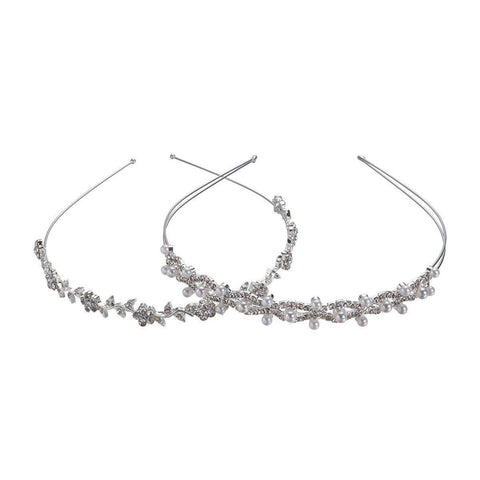 2 Pcs Wedding Rhinestones Headband
