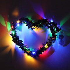 20-LEDs Leaf Garland Battery Operate Copper LED Fairy String Lights