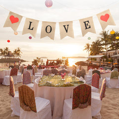 2.5M LOVE Burlap Banner