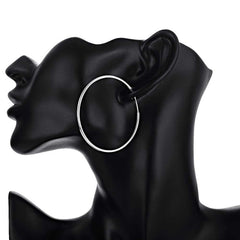 2mm Sterling Silver  Plated Large Hoop Earrings