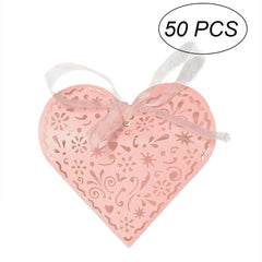 50PCS Hollow Die-Cut Flowers Favor Boxes 3 Colors
