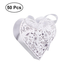 50PCS Hollow Die-Cut Flowers Favor Boxes 3 Colors