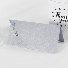 50PCS Hollow Flower Cut Name Place Card 4 colors