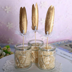 5pcs Feather Cupcake Toppers