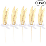 5pcs Feather Cupcake Toppers