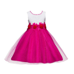 7 colors girls sleeveless princess flower girl dress
