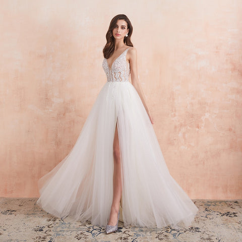 Simple Beaded Wedding Gown