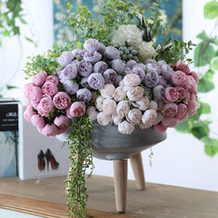 Luxury Tea Rose Peony Artificial silk Flowers Wedding DIY Home Garden Decoration flores artificiales