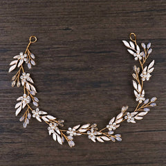 Vintage Gold Silver Color Headbands Hair Ornaments Leaf Rhinestone Flower Hairbands For Women Headpiece Wedding Hair Accessories