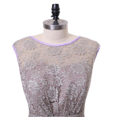 A-line Cap Sleeves Chiffon Lace Knee Length Short  Dresses For Wedding