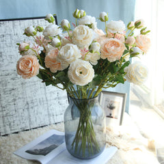 Artificial Western Rose Flower Peony 3 Colors