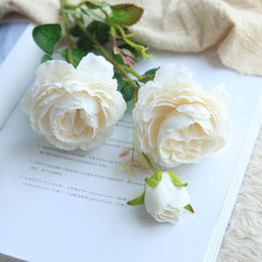 Artificial Western Rose Flower Peony 3 Colors