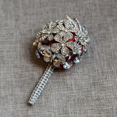 Boutonniere Grooms Silver Pin