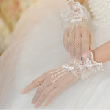 Bow Knot Short Wedding Gloves