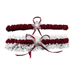 Bridal Wedding Garter Lace Ribbon Flower 2pcs