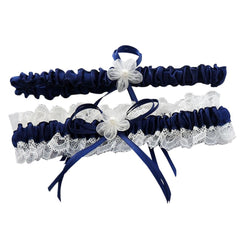 Bridal Wedding Garter Lace Ribbon Flower 2pcs