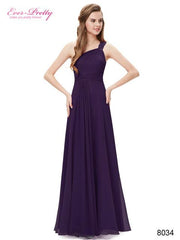 Bridesmaid Dress Flowers One Shoulder Rhinestone Lace