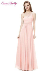 Bridesmaid Dress Flowers One Shoulder Rhinestone Lace