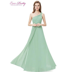 Bridesmaid Dress Flowers One Shoulder Rhinestone Lace