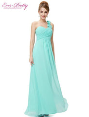 Bridesmaid Dresses Flower One Shoulder Chiffon Padded Long