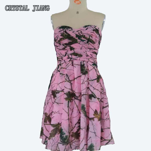 green emerald velvet dress Camo Bridesmaid Dresses Chiffon Pink Short Country Dress