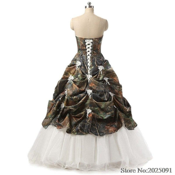 Camouflage Wedding Dress Camo with Appliques Camouflage Wedding Dress Camo with Appliques
