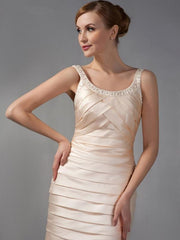 Champagne Mother Of The Bride Dresses Sheath With Jacket Knee Length Plus Size Short Elegant Groom Mother Dresses Wedding