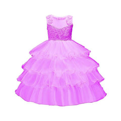 Children's Multi-layer Mesh Flower Sleeveless Dress